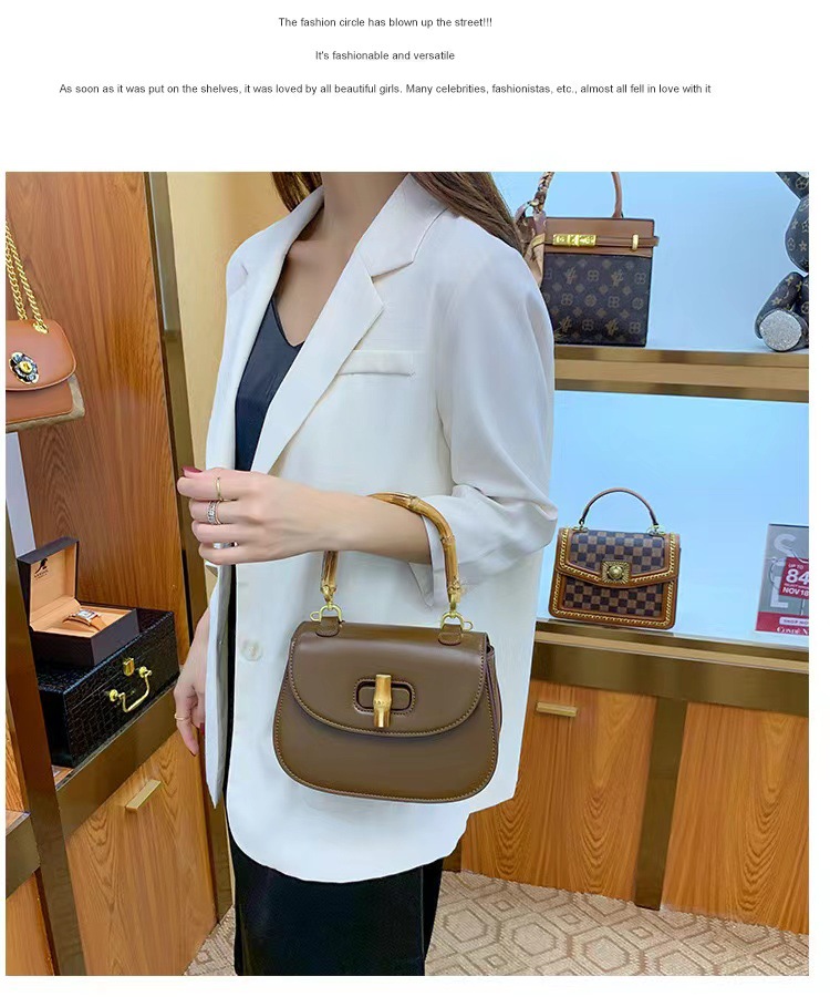 2024 Nuova borsa da donna in bambù primavera/estate con alta qualità e design unico Borsa da sella a tracolla con tracolla portatile di lusso leggera di alta qualità_voghion.com