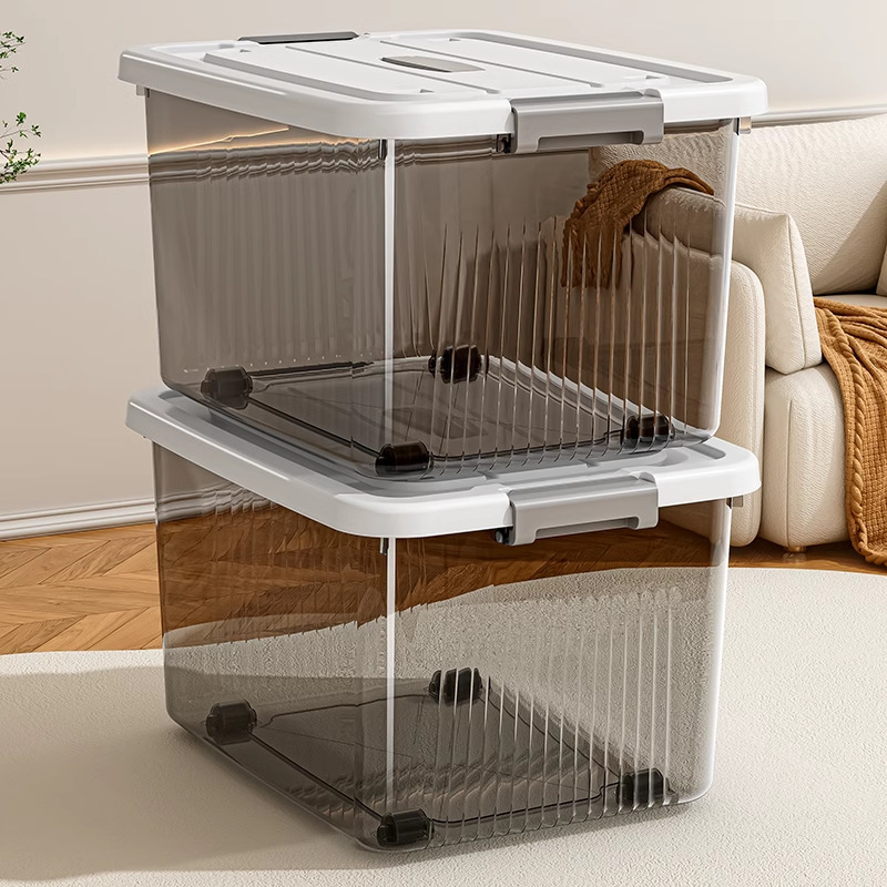 One-Piece Drop Shipping Free Shipping Transparent Storage Box Household Clothes Locker Suitcase Book Snack Storage Basket