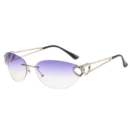  New Metal Frameless European and American Fashion Frameless Sunglasses with a Sense of Sophistication, Outing Sun Protection and Versatile Aviator Sunglasses