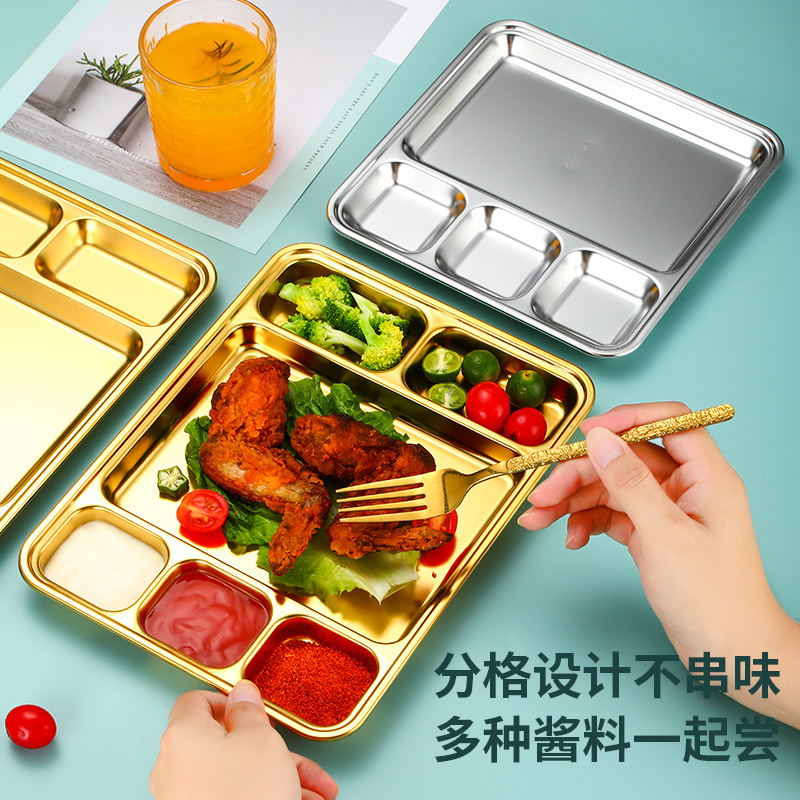 304 plato de acero inoxidable estilo coreano creativo de salsa de barbacoa plato multipropósito de bocadillos plato de comedor de partición de buffet