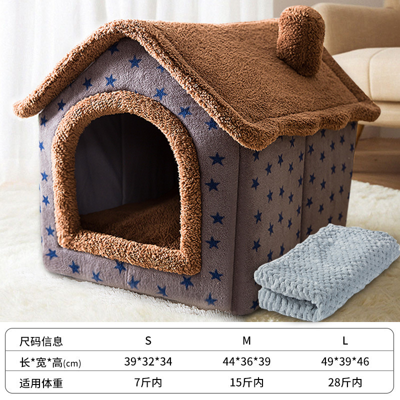 Perrera tipo de casa Four Seasons universal perro pequeño Teddy cubo extraíble y lavable Casa de perro gato cama nido primavera y otoño suministros para mascotas