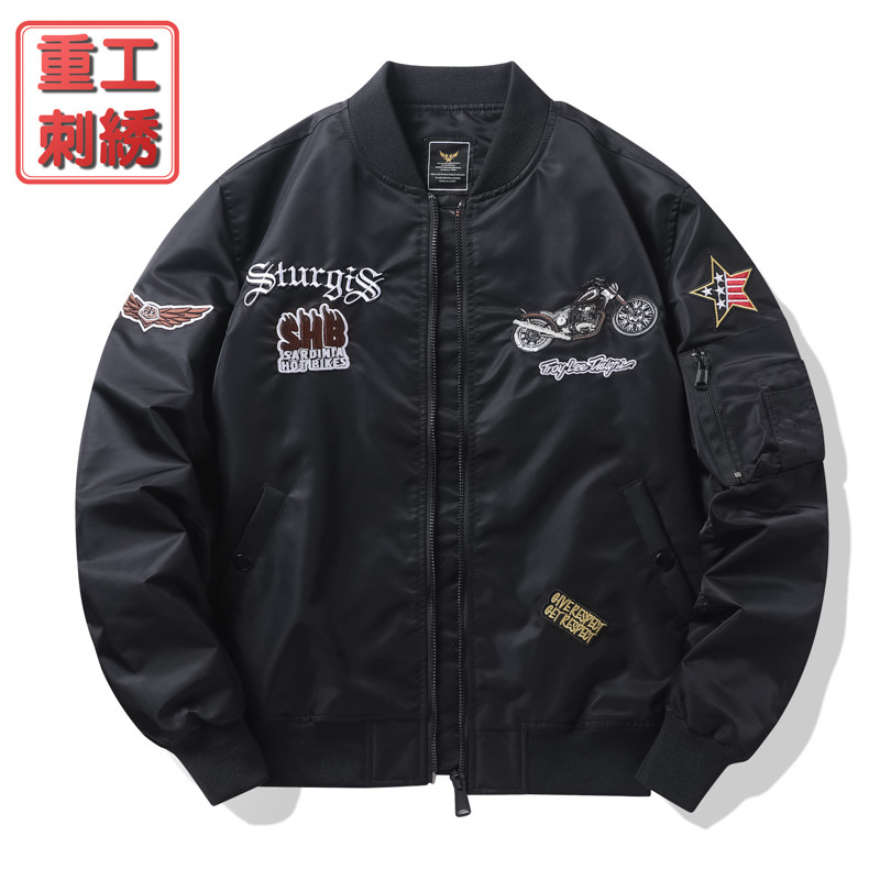 Spring and Autumn New Air Force ma1 Aviator Jacket Men's Heavy Industry Embroidered Motorcycle Baseball Suit Jacket Work Jacket Trendy Spring and Autumn New Air Force ma1 Aviator Jacket Men's Heavy Industry Embroidered Motorcycle Baseball Suit Jacket Work Jacket Trendy