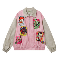 漫画の趣味の重工は布の刺繍を貼って色の皮の服のジャケットにぶつかります。