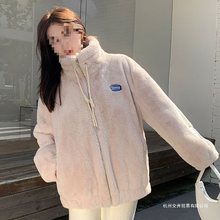 2025冬季新款年轻仿獭兔毛皮草胖妹短款加厚貂绒一体毛绒绒外套女