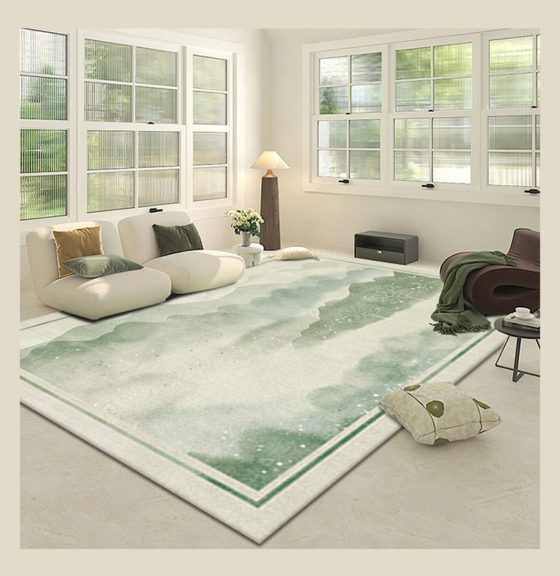 新中式地毯,水墨地毯,客厅地毯,地毯地垫