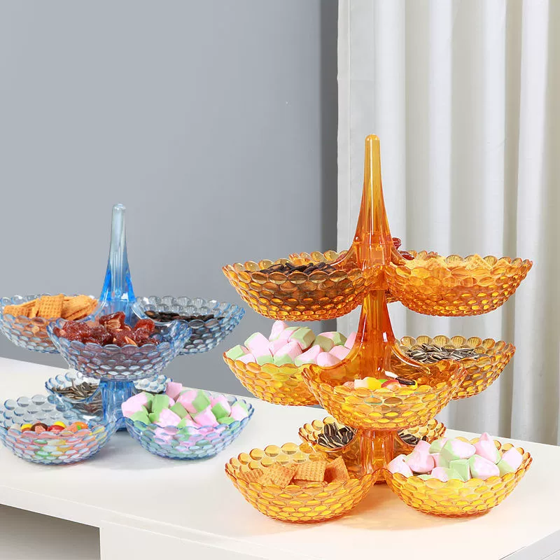 Internet celebrity home fruit plate snack storage disk can fold the fruit disk multi -layer fruit plate living room dry fruit melon seeds seed candy plate