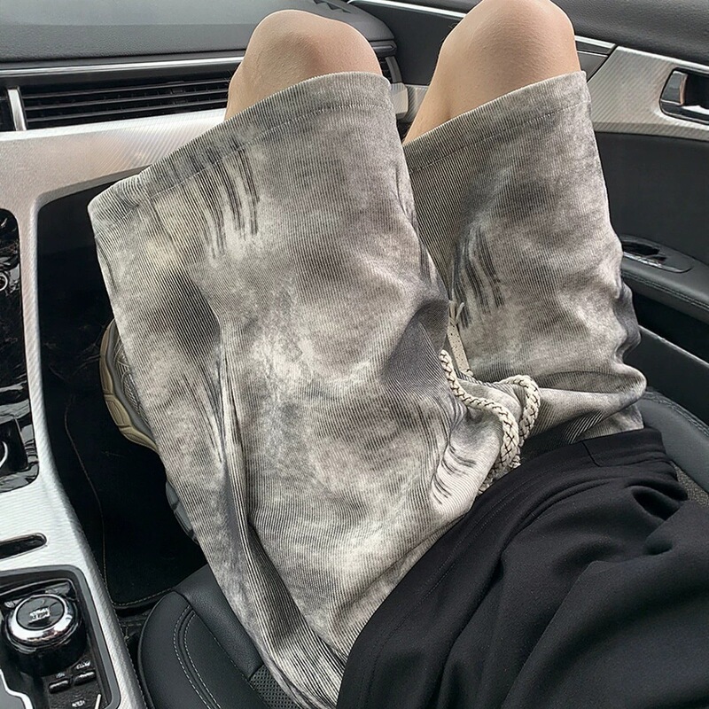 Men's Summer Thin Sports Shorts, Loose Fit, Casual Pants, Trendy American Style Wide-Leg Men's Knee-Length Shorts