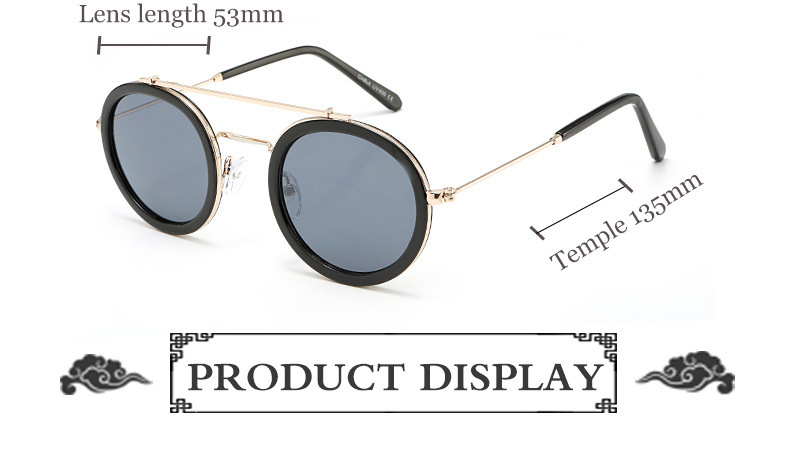 2023 neue Mode runde Rahmen Brille Männer und Frauen Retro koreanische Sonnenbrille Anti-Ultraviolett UV400 – Detail 8