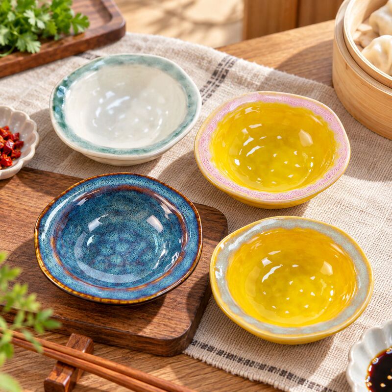 Kiln-fired ceramic dipping sauce dishes, small plates for home use, soy sauce and vinegar dishes, small side dish plates, hot pot and barbecue restaurant tableware Kiln-fired ceramic dipping sauce dishes, small plates for home use, soy sauce and vinegar dishes, small side dish plates, hot pot and barbecue restaurant tableware