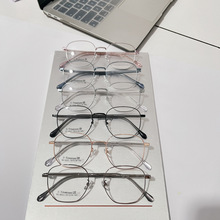 插芯复古板材半钛眼镜框素颜时尚通勤小红书同款妆感金属眼镜架