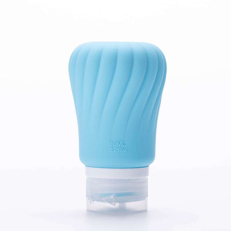 Viaje de silicona botella de 60ml 90ml gran capacidad conjunto de presión a prueba de fugas botella de almacenamiento de cosméticos nueva