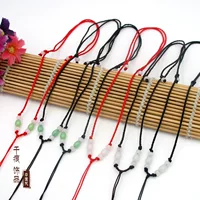 DIY ювелирные изделия ручной работы Новое зеленое ожерелье из бисера Кулон красная веревка ремешок