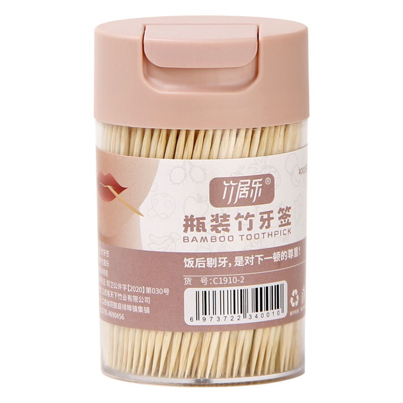 Titular de palillo de dientes creativo con palillo de dientes Hotel caja de palillo de dientes comercial Hotel de alta gama palillo de dientes transparente botella dos yuanes tienda al por mayor