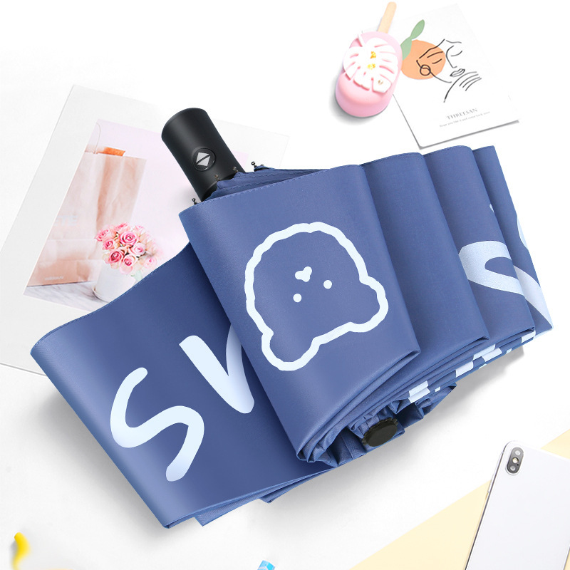 Cartoon Bear Foreign Trade Children's Umbrella Automatic 2022 New Primary School Students' Black Rubber Umbrella Women's UV Protection