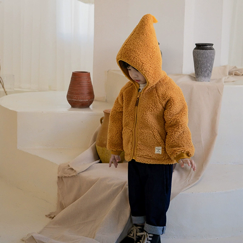 Velvet demi-season children's jacket for men and women, soft keep warm hoody, custom-made