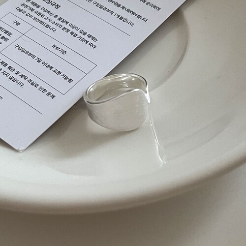 Drya S925 Pure Silver Irregular Wide Brushed Ring for Women, Minimalist, Instagram Hip-Hop Hong Kong Style Open Design Finger Ring