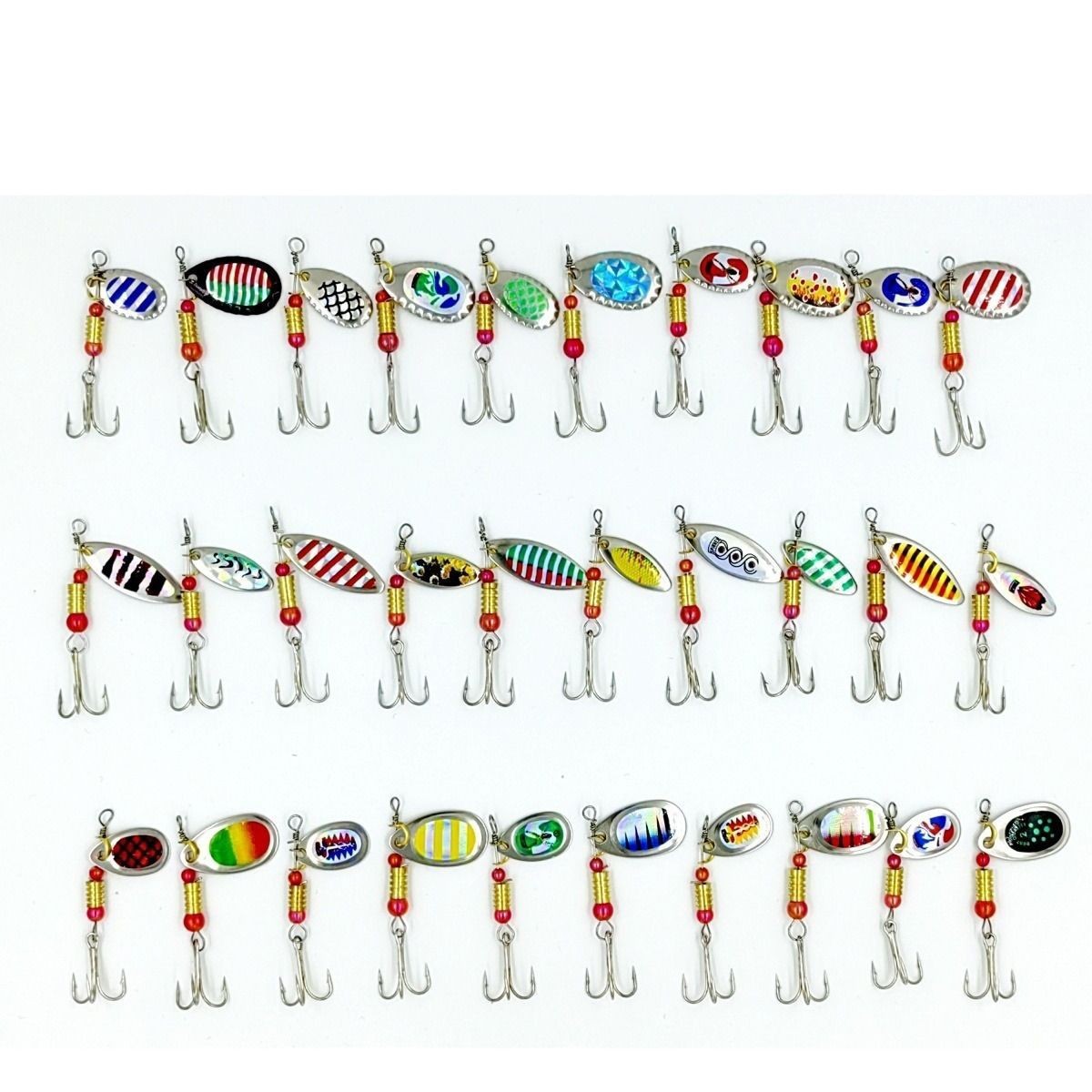 Fábrica al por mayor 30 compuesto giratorio luya lentejuelas traje pegatinas de color Placa de hierro cebo de pesca caja de engranajes de pesca