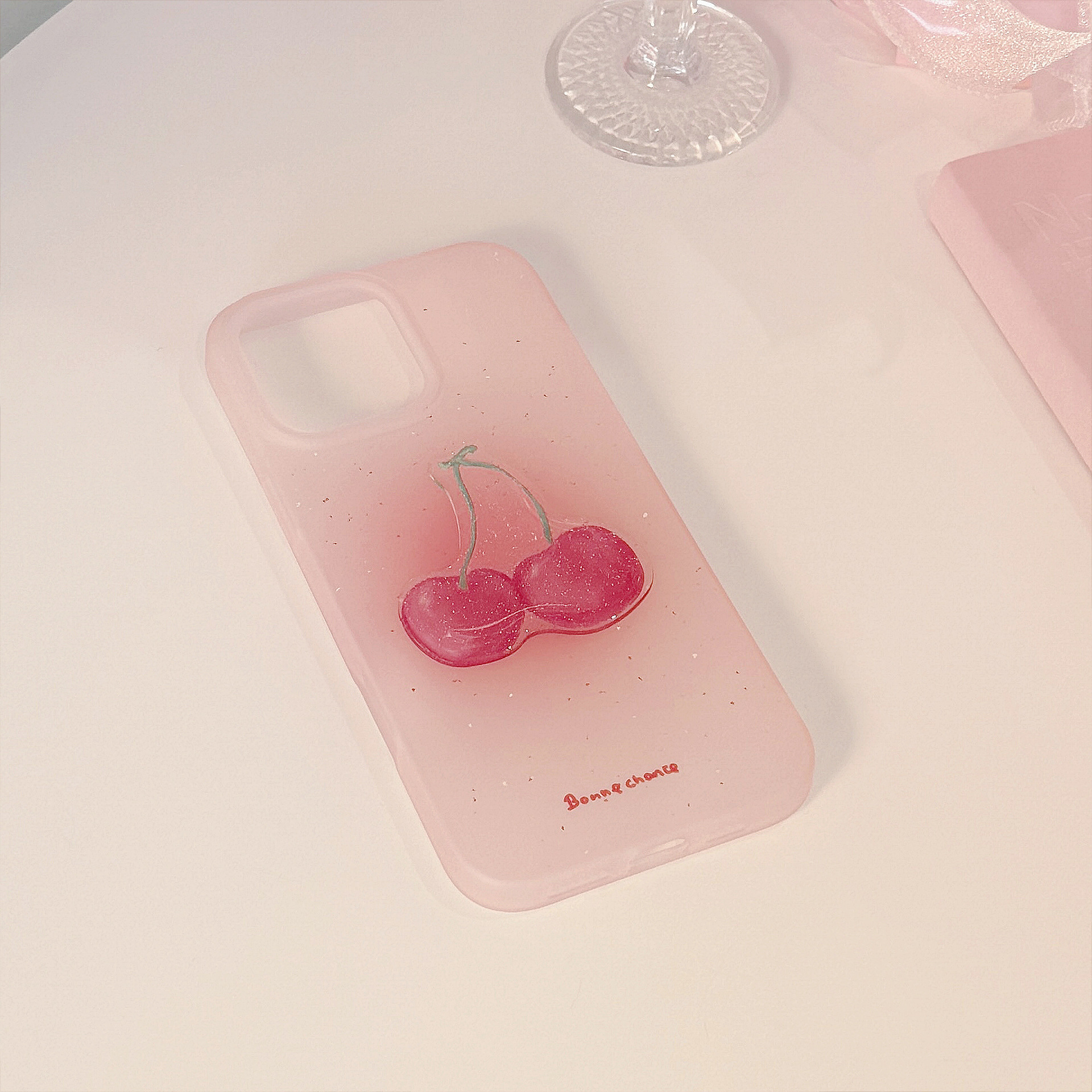 Chicas ins brillo parche cereza para iPhone13/14 Apple 15 funda para teléfono móvil 16ProMax nuevo 16