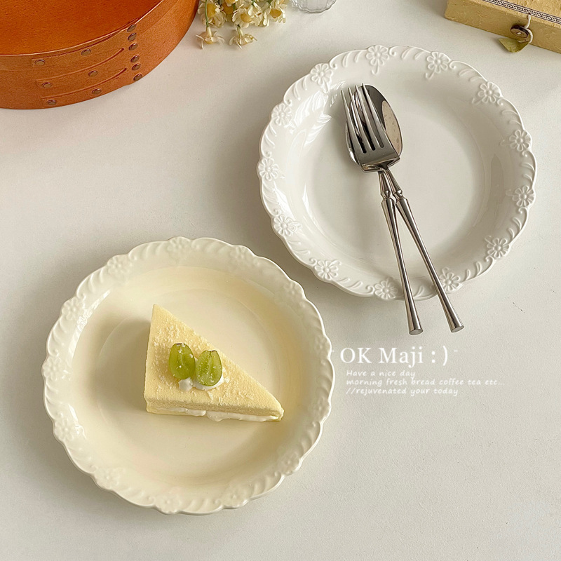 Exquisite and Beautiful Plate Set Combination Household Tableware High-End Ins Particularly Beautiful Fruit Cake Plate Exquisite and Beautiful Plate Set Combination Household Tableware High-End Ins Particularly Beautiful Fruit Cake Plate