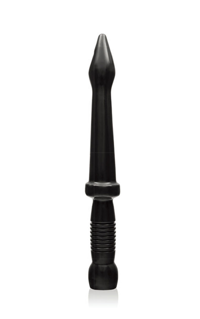 PVC Spear-Shaped Anal Plug Dildo, Black High-Simulation Masturbation Stick — detail image 4