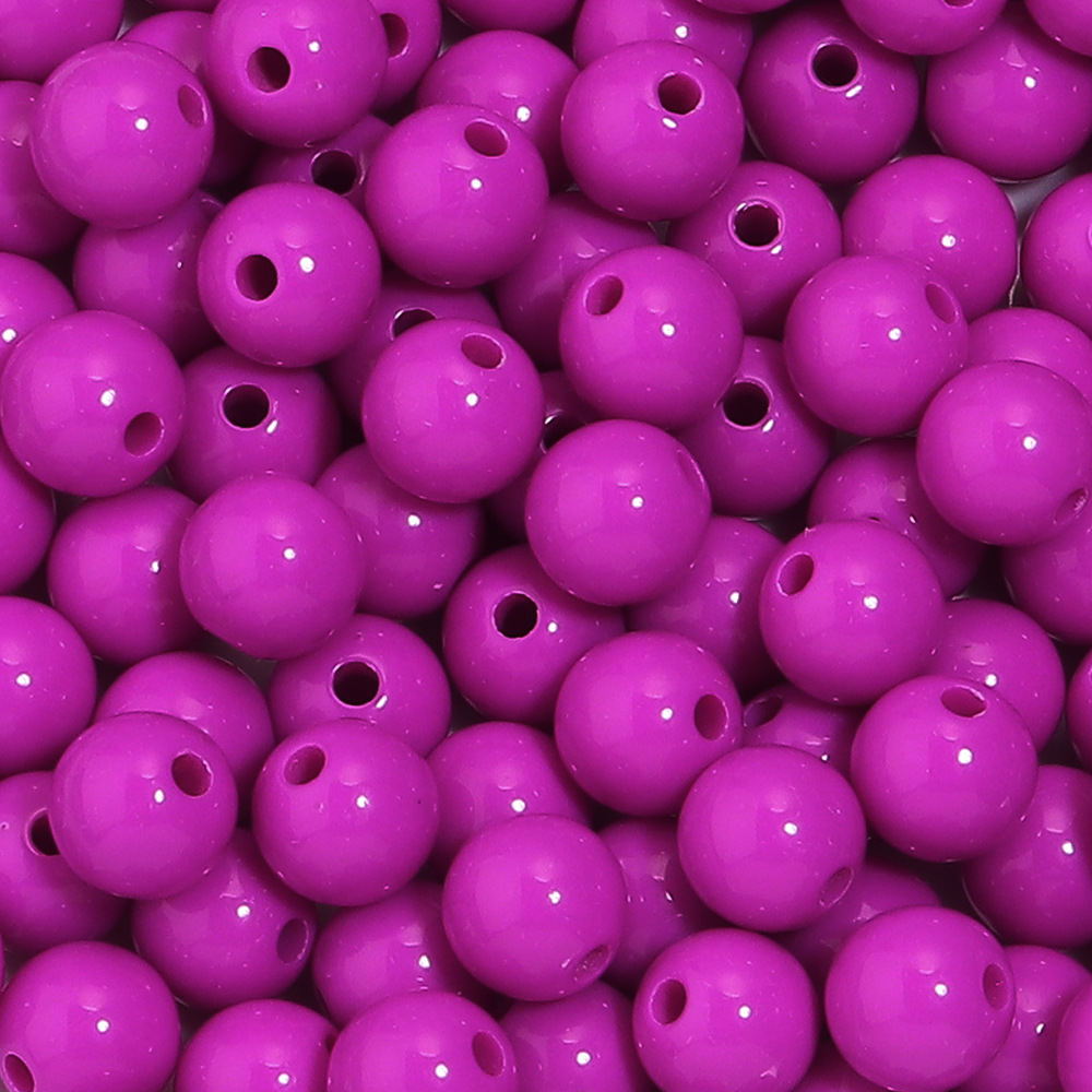 Cuentas redondas acrílicas de color sólido para Navidad, cuentas redondas de color sólido para joyería hecha a mano, accesorios de bricolaje, cuentas redondas de color sólido, cuentas sueltas.