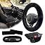 Cross-border plush steering wheel cover, seat belt cover, armrest box pad, car interior accessory set, winter warm and cute
