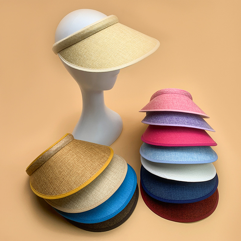 175g Weight Women's Simple Style Solid Color Wide Eaves Sun Hat