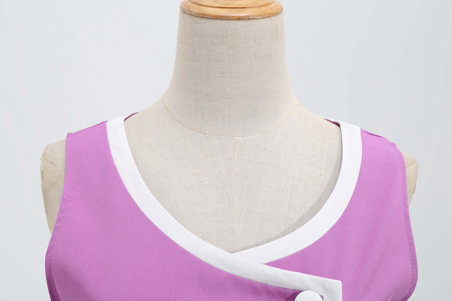  Femmes Hepburn rétro blanc rayure couture fausse simple boutonnage décoratif couleur unie grande jupe_voghion.com