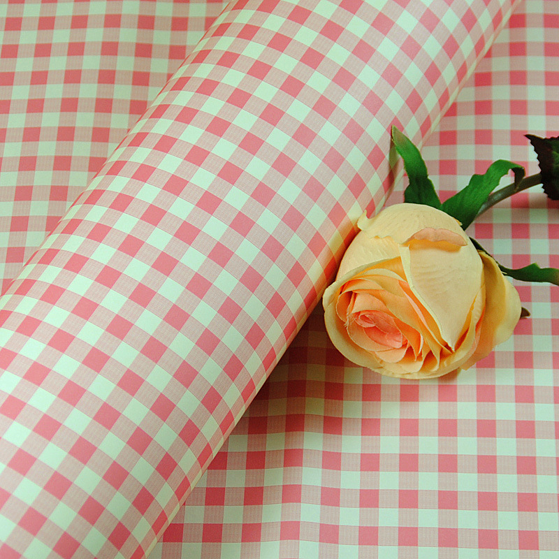Suministro transfronterizo en stock clásico cuadrado a cuadros azul Rosa serie de café papel de regalo embalaje de flores