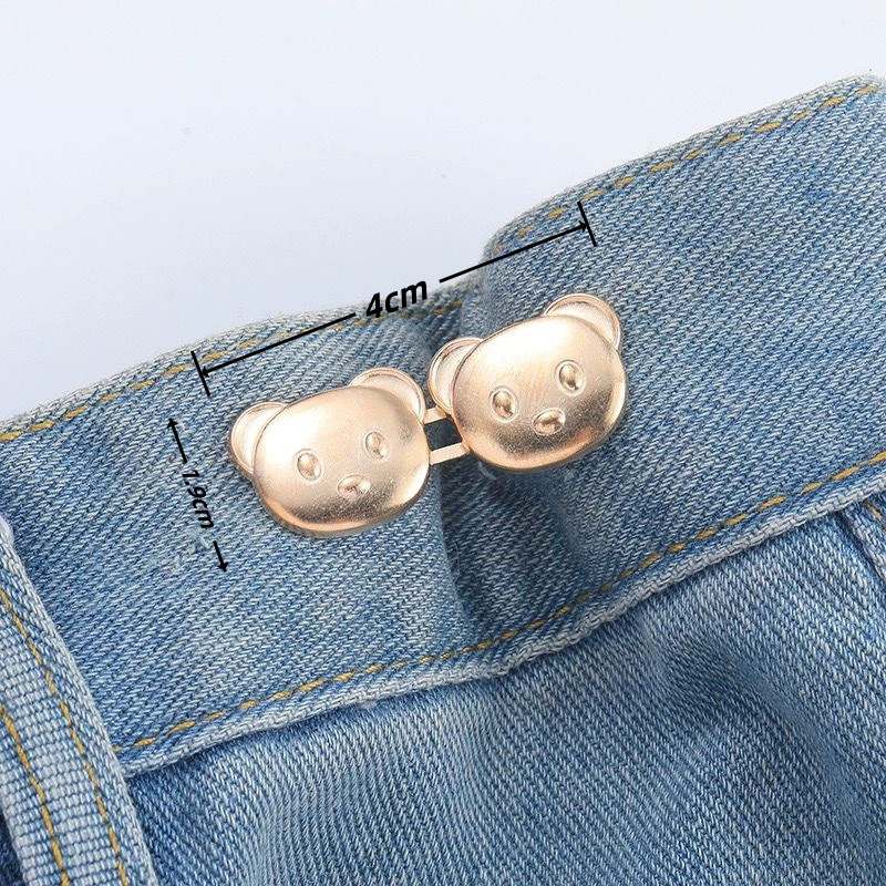 Nail-Free Removable Waist Buckle Pair, Flat-Bottom Seamless Buttons for Pants & Skirts, Assorted Designs