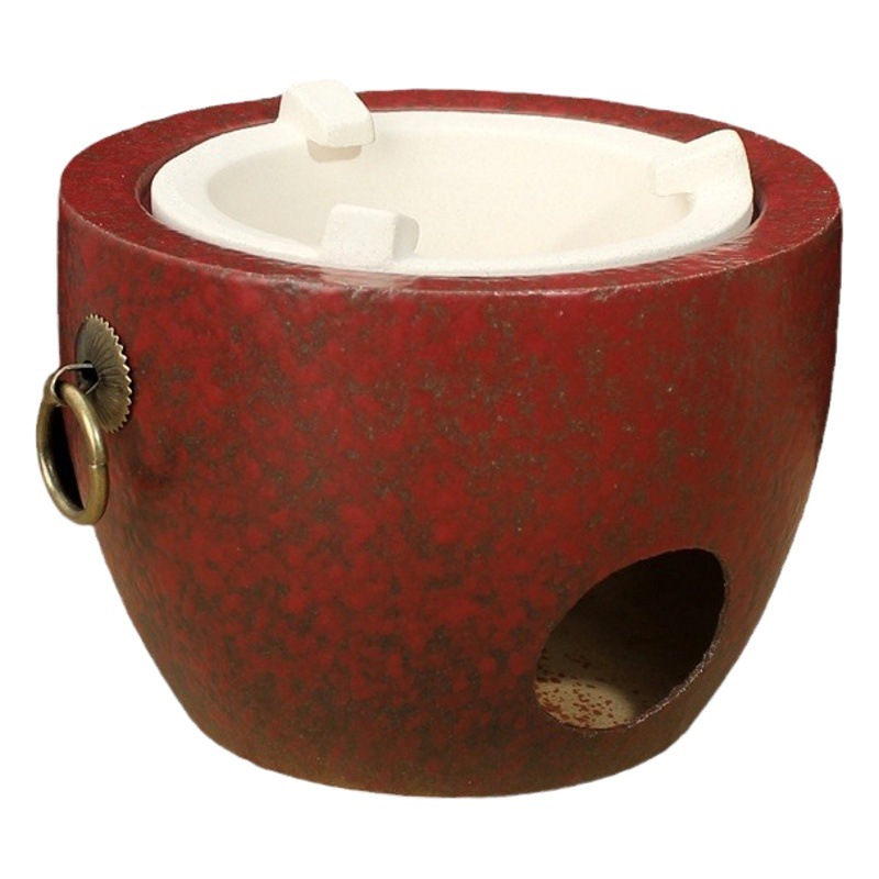 Stoneware kiln glaze-changing heat-resistant charcoal stove tea stove stove tea stove outdoor travel tea set stove air stove olive charcoal