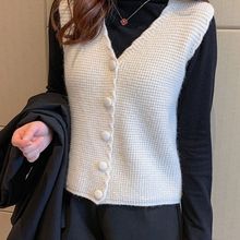 2025秋冬马夹女式新款毛线小背心叠穿毛衣外搭针织马甲女冬季外穿