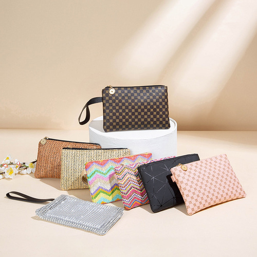 Wholesale Personalized Colorful Water Wave Pattern Printed Handbag 2024 New Style Fashion Simple Senior Flower Woven Lady Purse