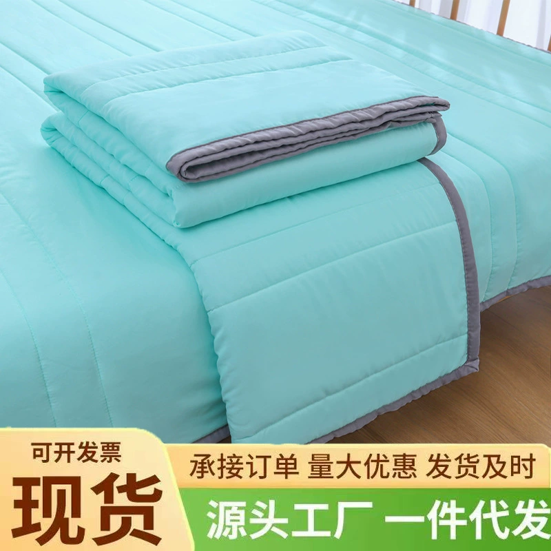 Летнее одеяло из стираного хлопка, одеяло с кондиционером, прямые поставки с фабрики, весенне-осеннее тонкое одеяло с одинарным и двойным летним одеялом, подарочное одеяло для общежития, фабрика