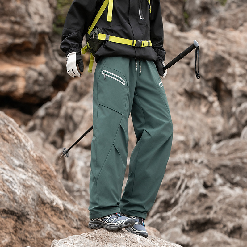 Izexx Trendy Autumn and Winter Outdoor Thickened Warm Ski Pants for Men and Women, Windproof and Water-Repellent Cargo Pants, Softshell Pants