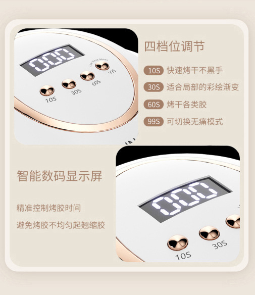 66 LED nail curing lamp, red light UV nail dryer