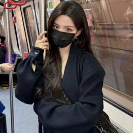 不退不换  2025冬季新款韩版【杨超越同款】系带中长款大衣外套女