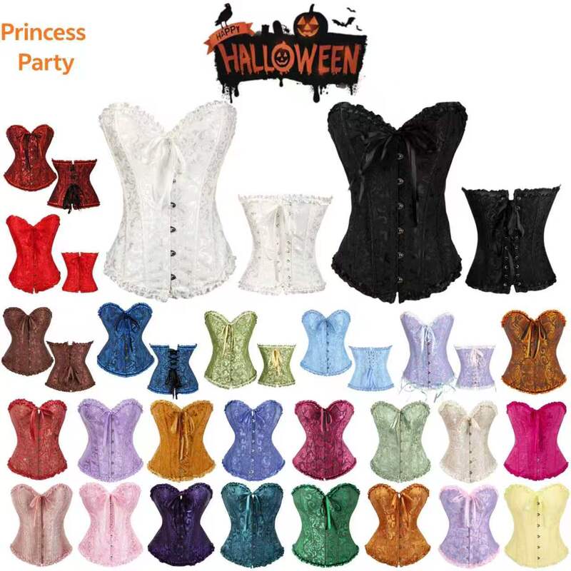 Bride's wedding dress undergarment with steel boning, tight-fitting sexy corset, can be worn as outerwear, with bust support and tummy control, ribbon top