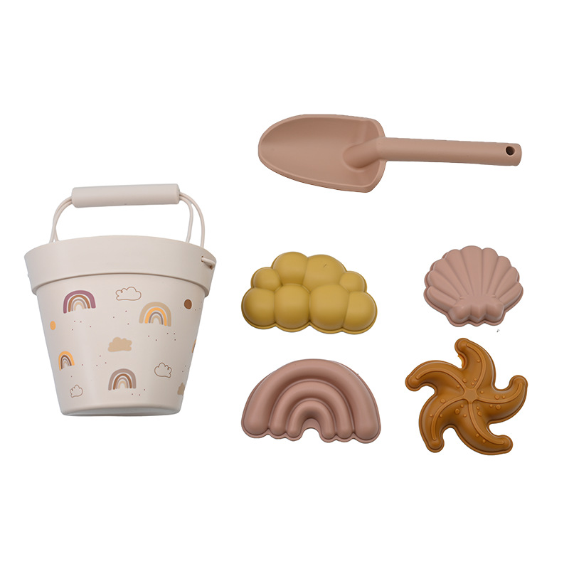 Herramientas de excavación de arena Barril junto al mar Juguetes para niños Pala junto al mar Fruta para padres e hijos Barril de silicona Juego de juguetes de playa