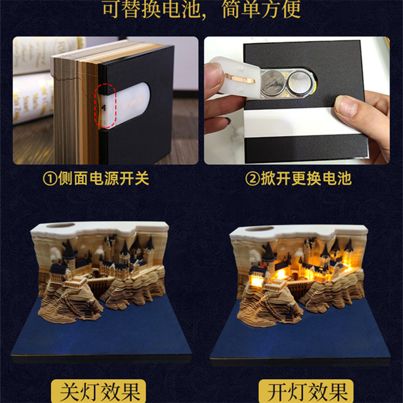 2025 Harport Stereo Notas Howoz Castle Modelo de talla de papel 3D TK Recuerdos diarios transfronterizos para niños y niñas