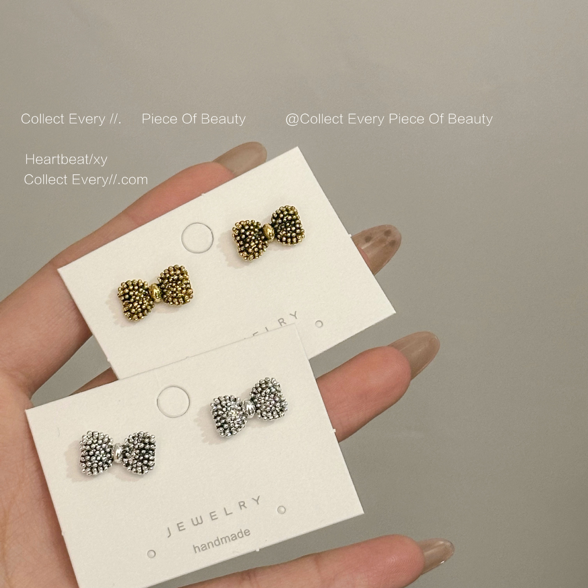 Black elegant retro fashionable trend earrings with zircon with bow