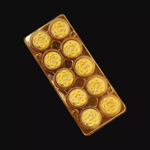 Lámpara de mantequilla de 8 horas Lámpara de mantequilla de larga duración Lámpara budista Lámpara de mantequilla de mantequilla de mantequilla de color rojo en forma de flores