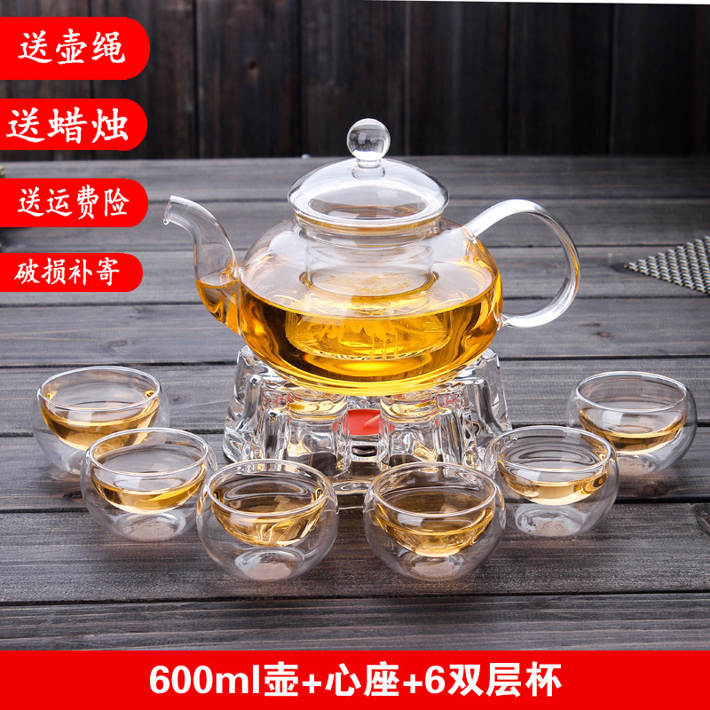 600ml 냄비, 더블 레이어 컵 6개, 양초