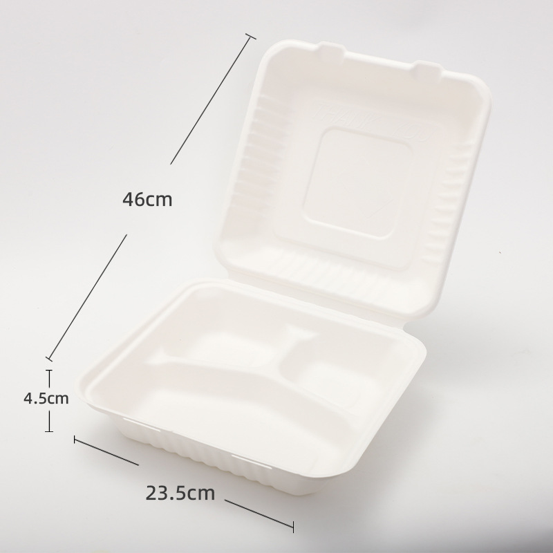 Caja de hamburguesas desechable personalizada Degradable Food Grade Commercial Cupertino caja de frita caja de bloqueo caja de pulpa doméstica