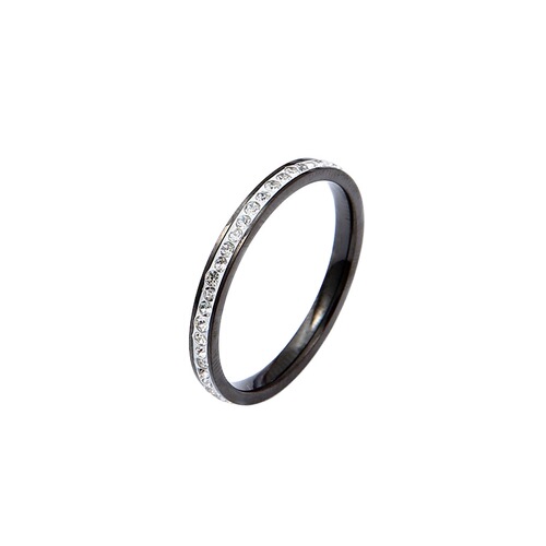 Korean-style refined single-row diamond titanium steel ring for women, INS high-end versatile full-diamond ring, versatile simple jewelry