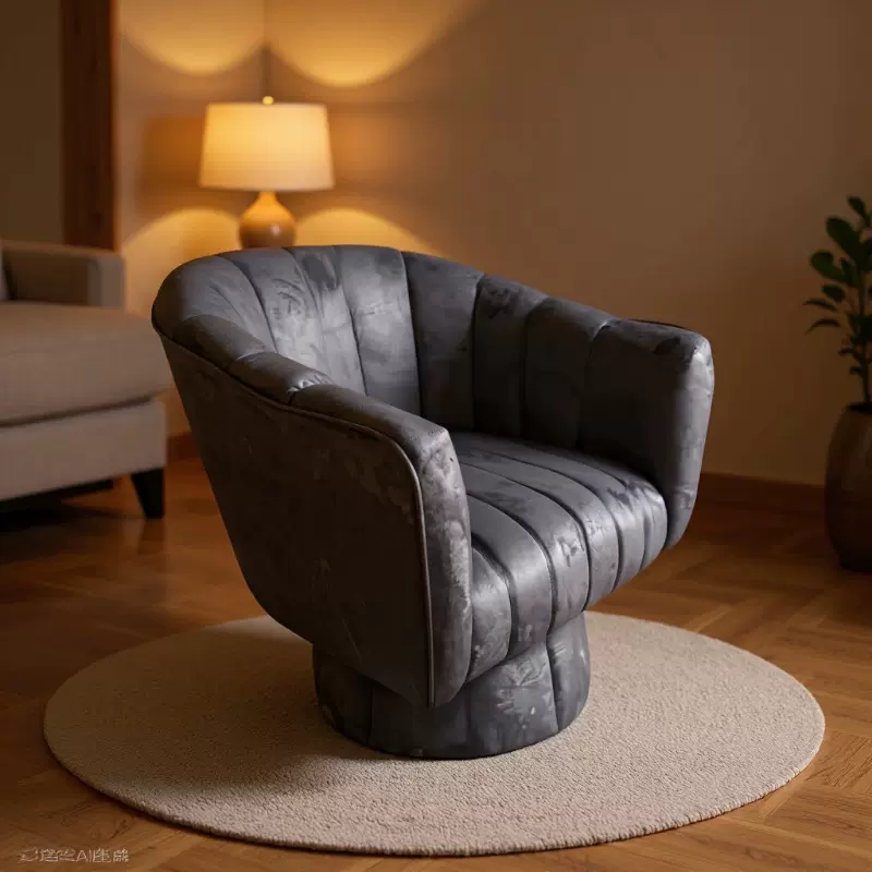 欧美亚马逊爆款360度可旋转休闲沙发现代绒布沙发椅客厅卧室阳台