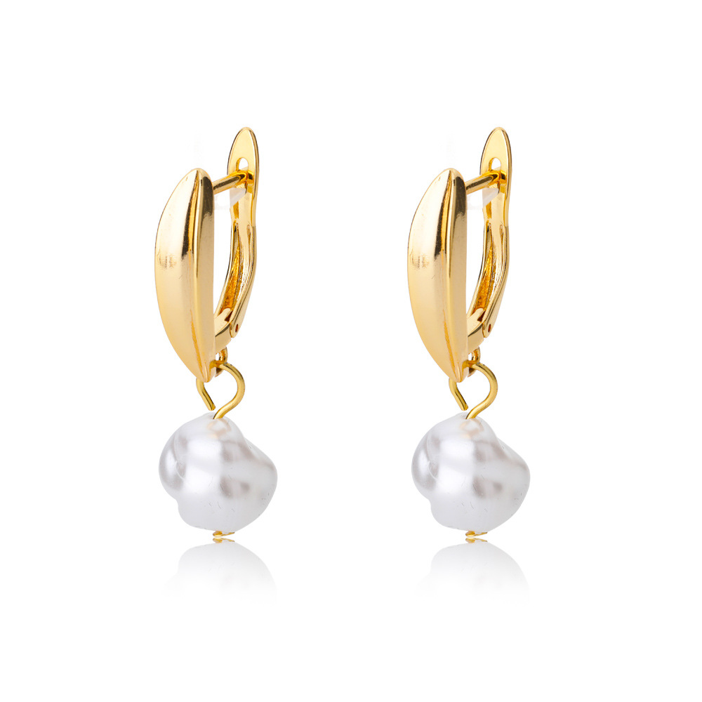 1 Pair Elegant Geometric Plating Inlay Freshwater Pearl Copper Zircon Drop Earrings display picture 7