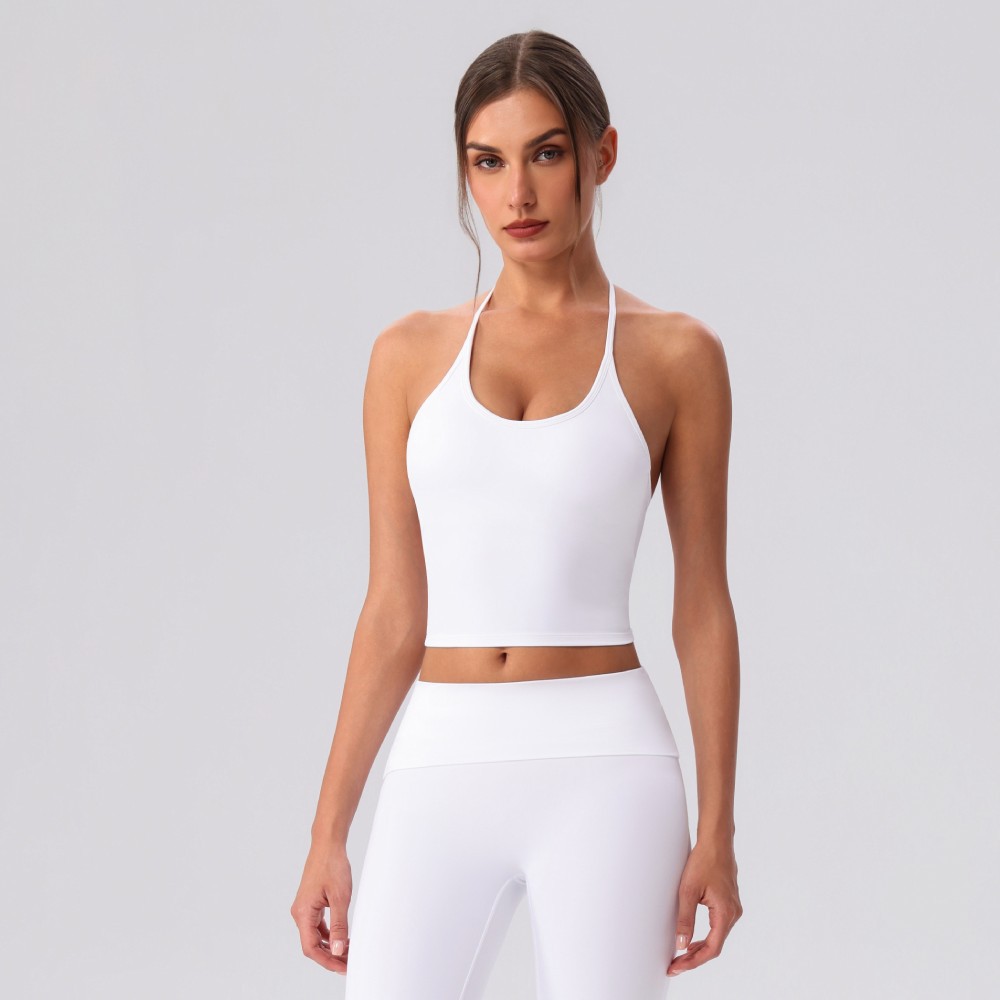 cinturón de hombro delgado chaleco de yoga ventilador camisa deportiva apretada de entrenamiento seco rápido