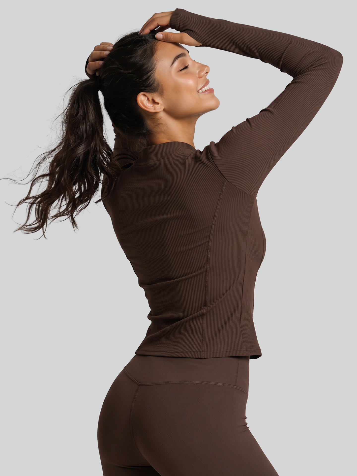 Juyitang nueva chaqueta deportiva delgada con cuello alto a rayas para mujer corriendo fitness chaqueta de yoga