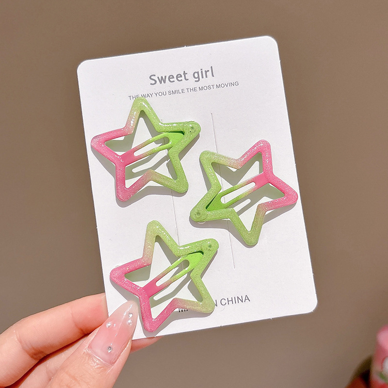 Sweet girl star clip para el cabello 2025 nuevo clip para el cabello de bebés femininos clip para el cabello lateral clip para el cabello de color